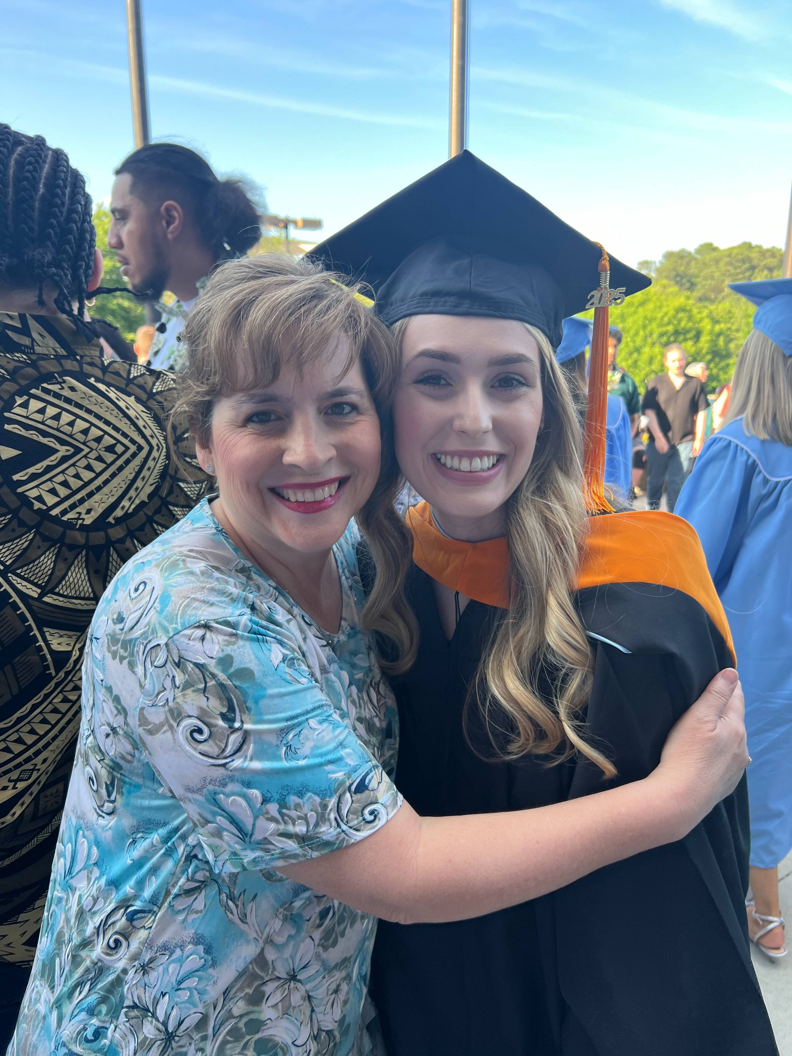 Janet and Hannah pictured during graduation