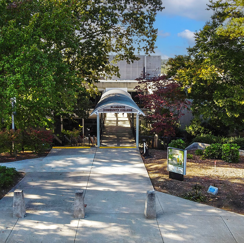 ACC Aerial of Main Campus front entrance