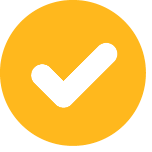 yellow circle with white check mark in the middle 