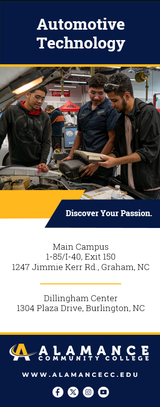 example of ACC's automotive technology's rackcard