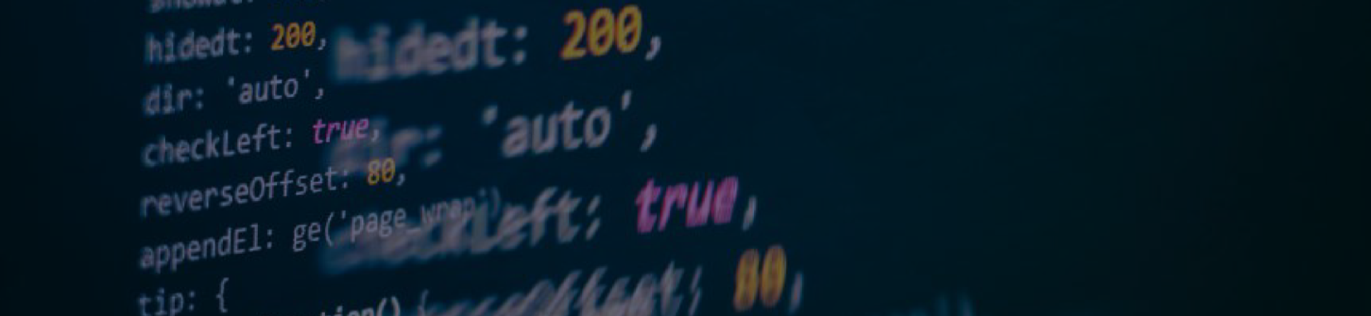 Web Services Close-up of computer screen displaying colorful lines of code in a dark programming environment, representing software development, coding, or computer science.