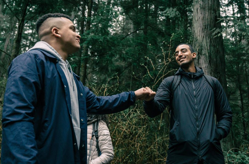 Two Men Doing Fist Bumps