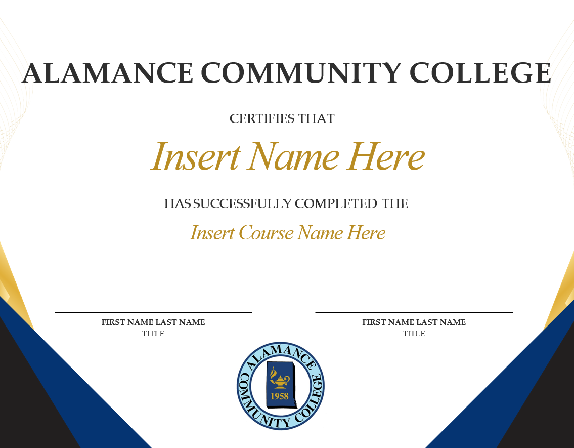 certificate download with one signature line